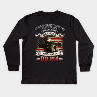 DD-214 Alumni T-Shirt for Proud, Brave Retired US Army Veterans Shirt I Do Have A DD214 - Grandpa DD 214 Kids Long Sleeve T-Shirt